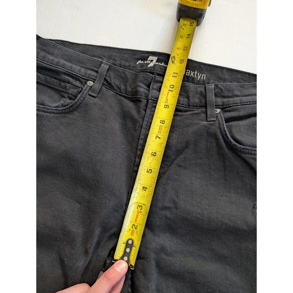 7‎ For All Mankind Jeans Paxtyn Mens 34 Black Distressed 7FAMK